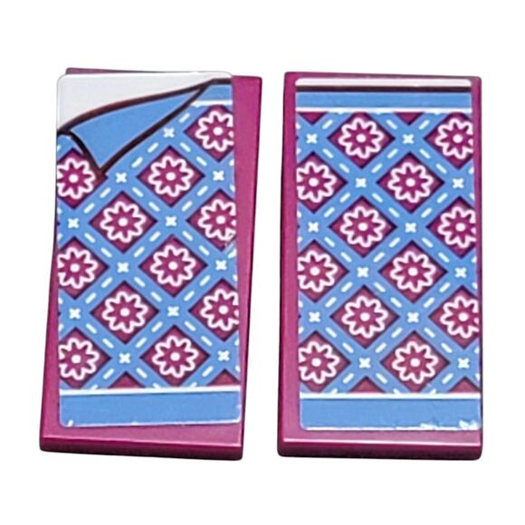 LEGO Magenta Flower Bedspread 2x4 Tile Lot 2 Pc 41126 Heartlake Riding Club Part - Picture 1 of 2